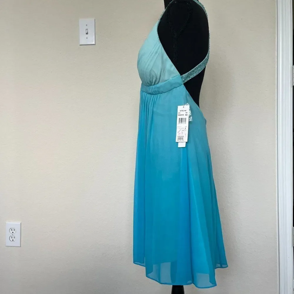 Aidan by Aidan Mattox Teal Mini Dress - Picture 2 of 11
